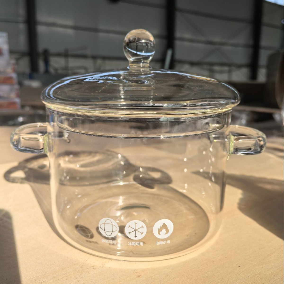 Non-Porous Lid Pure Dew Special Distillation Glass Pot Large Capacity High Borosilicate Distiller Pure Dew Double-Eared Insulated Glass Pot