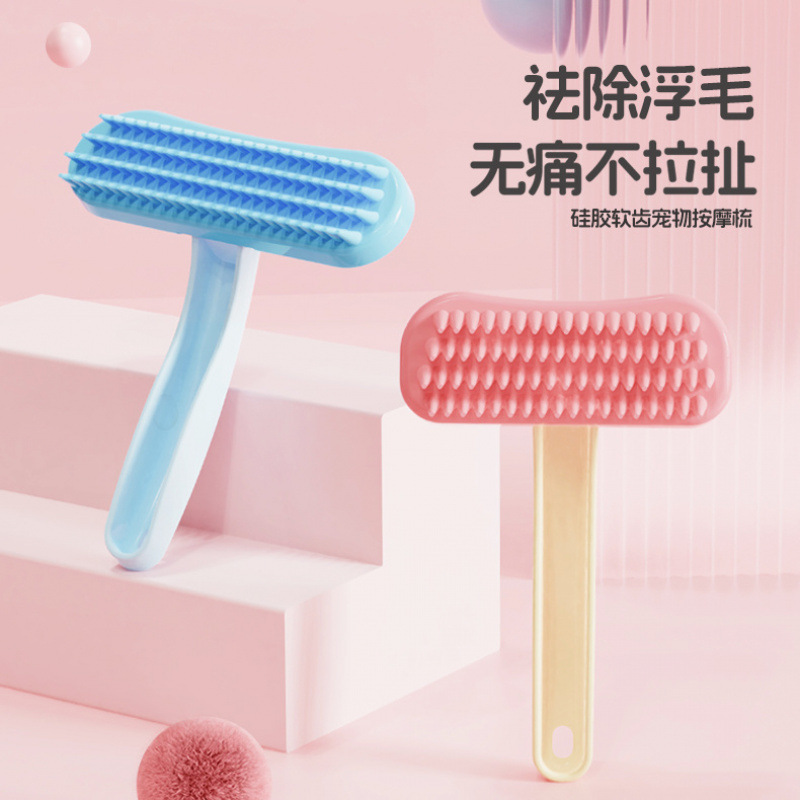 Rabbit Comb, Baby Rabbit Bathing Comb, Pet Silicone De-Floating Brush, Chinchilla, Guinea Pig, Rabbit Supplies