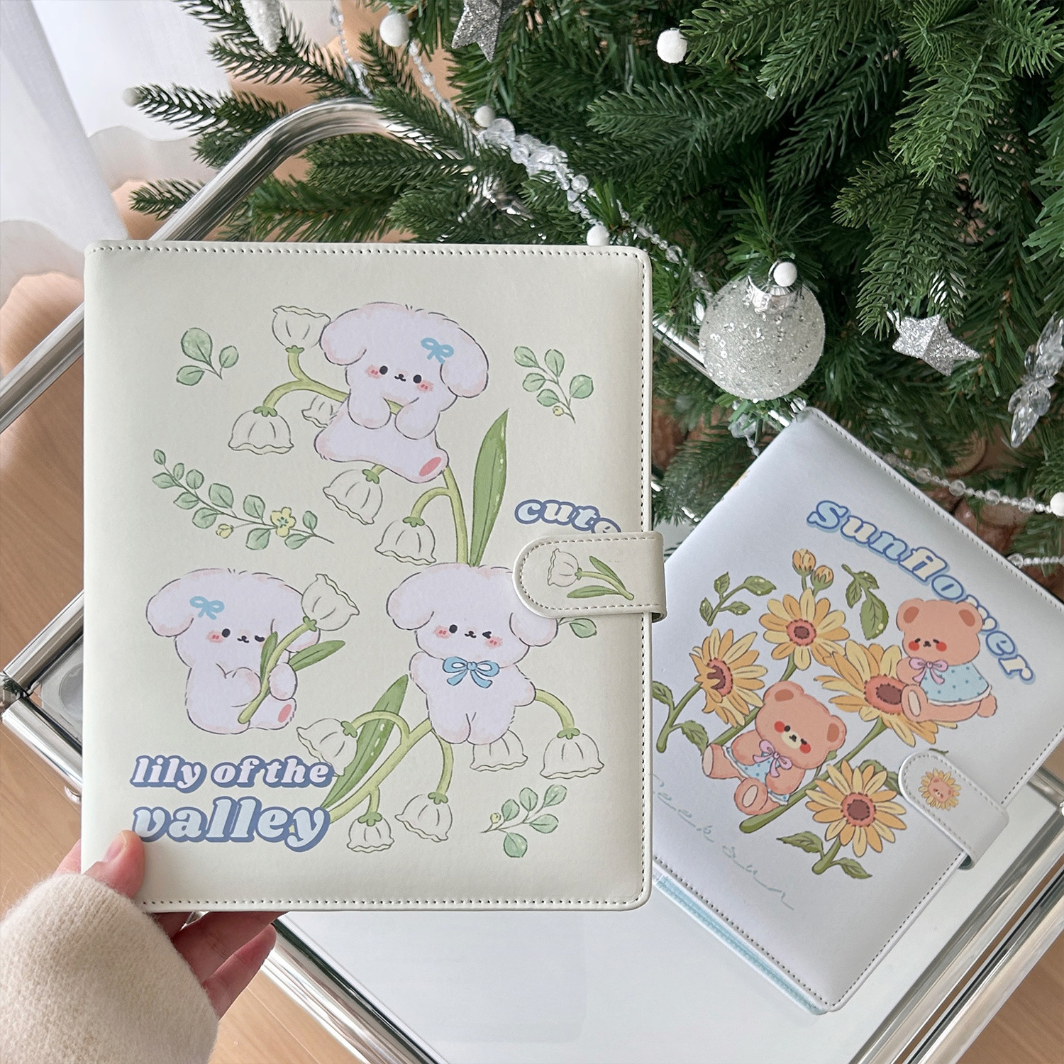 PU loose-leaf 6-hole photo album rose meow mi A5 widened four-square cute cartoon magnetic buckle 3 inch star album
