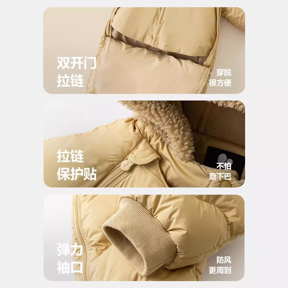Boys' and girls' down jumpsuit winter baby clothes baby warm romper baby thickened