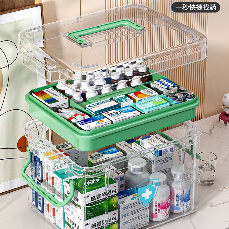 Multi-layer Medicine Box Household Medicine Box Large Capacity Medicine Storage Box Transparent Large Medical Emergency Medicine Box