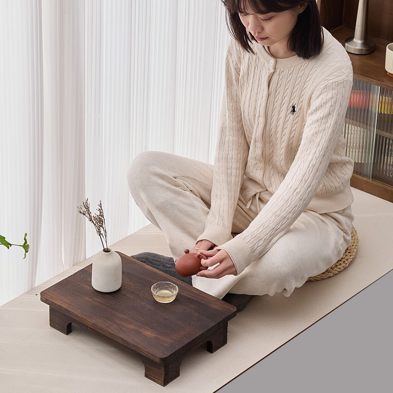 Solid Wood Tatami Coffee Table Japanese Style Simple Bay Window Table Kang Table Balcony Low Table Zen Style Small Table Tongmu Tea Table