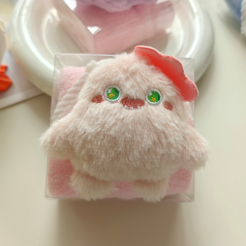 Cartoon one-eyed monster with big eyes and big mouth strange towel children's washing towel towel baby kindergarten square towel