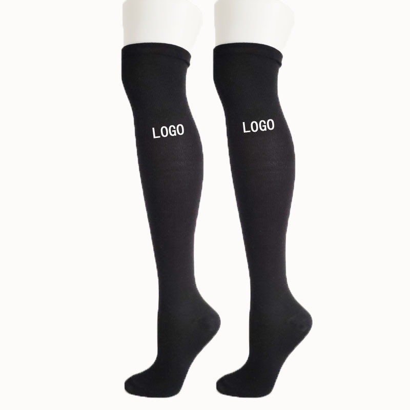 Индивидуальная обработка высококачественных длинных носок для девочек с фотографиями и образцами, многоцветные логотипы