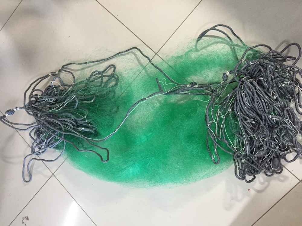 Three-Layer Fishing Net with Weighted Rope, Imported Silk Three-Layer Sinking Net for Fishing