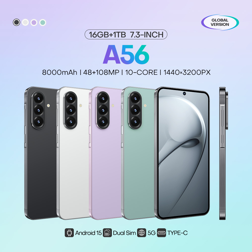 Хит-продаж A56 кросс-бордерный мобильный телефон 4G в наличии оригинальный чехол 3+32 беспроводная зарядка 6.75 дюймов смартфон внешней торговли