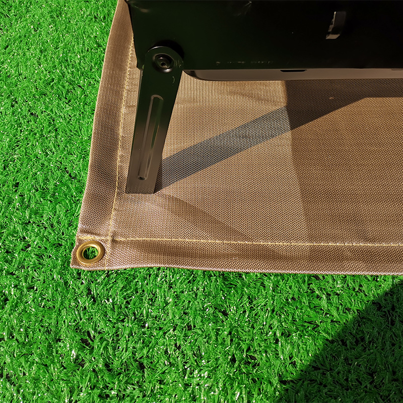 Golden barbecue fire blanket 0.5mm 1mm fixed hole camping fire mat temperature 550 degree silicone coating