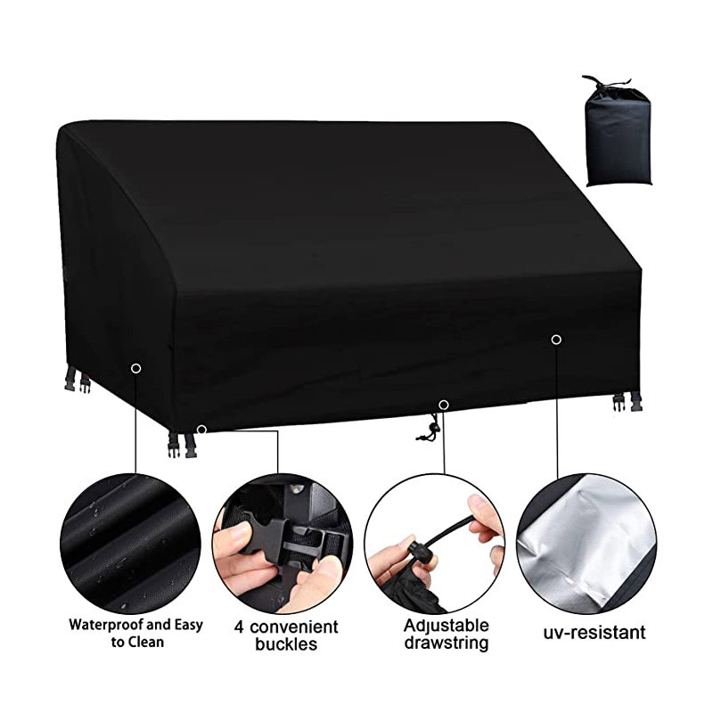 Outdoor Furniture Cover Oxford Cloth 420D Black Garden Waterproof Garden Furniture Cover Dustproof Table and Chair Cover