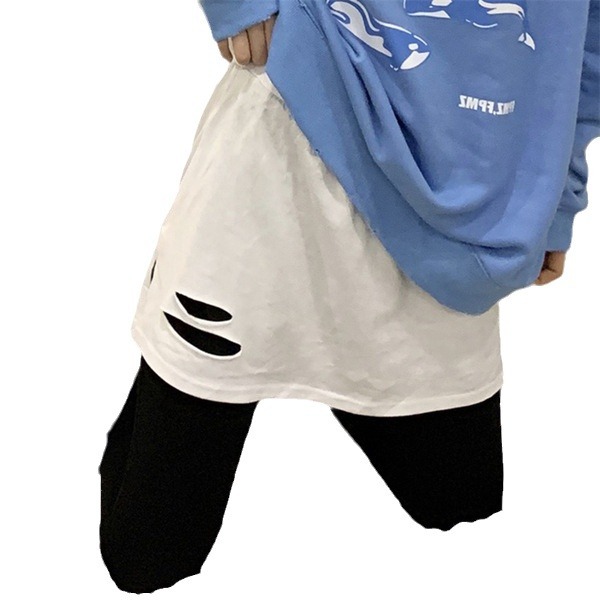 Small Fart Curtain Women's Matching Sweater Backing Artifact Fake Hem Spring and Autumn Inner Skirt Stacked Hip Covering Small White Skirt