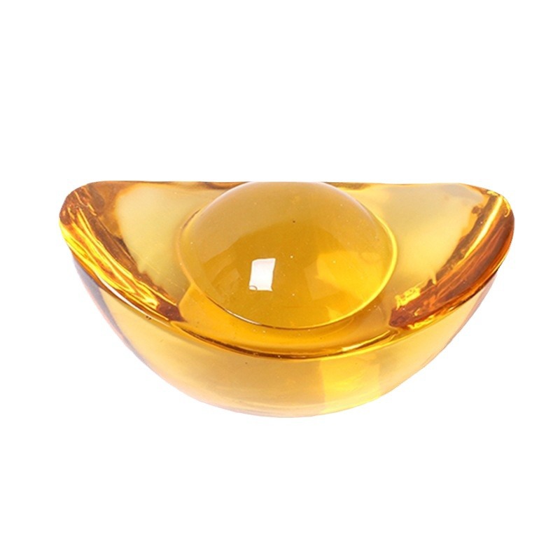 Wholesale Chinese Citrine Small Ingots, Glass Ornaments, Colored Gold Ingots, Small Decorative Crystal Stone Crafts