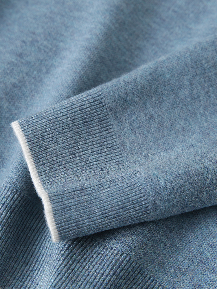 Withdraw cabinet cut label fake two-piece sweater men's autumn and winter warm fashion double collar youth base sweater men's L8M254