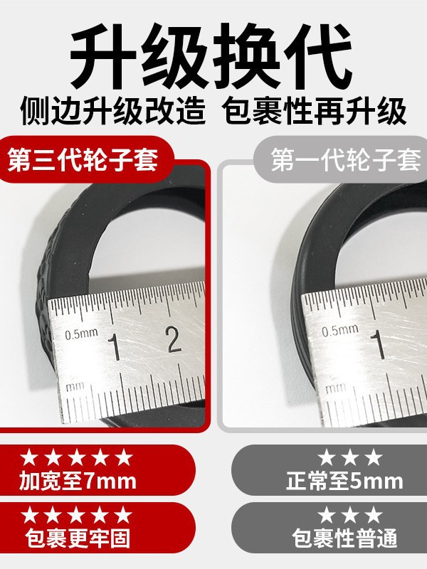 8 Pcs Trolley Suitcase Mute Shock Absorption Wheel Protective Cover Abrasion Resistant Thickened Silicone Wheel Protective Cover