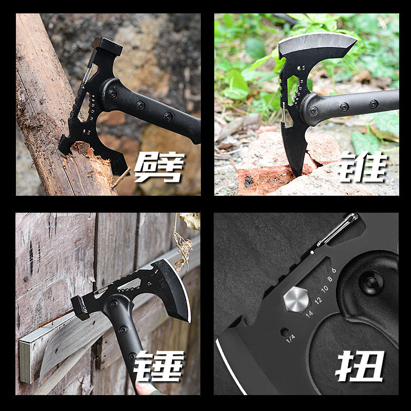 Cross-Border Outdoor Multifunctional Ax, Engineer Ax, Firewood Splitting Hand Ax, Tree Felling Ax, Special High-Manganese Steel Mountain Ax