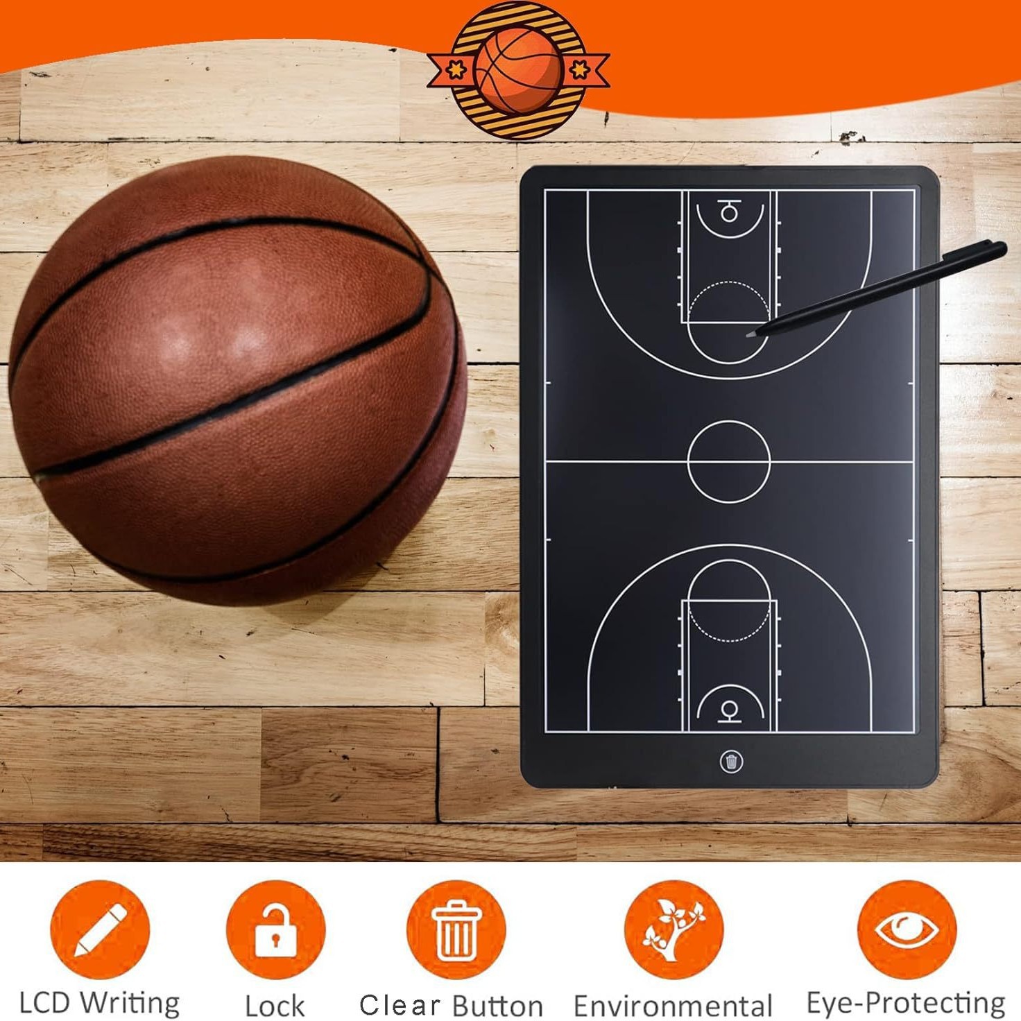 16 inch sports LCD writing board basketball coach board tactical simulation mark LCD electronic drawing board