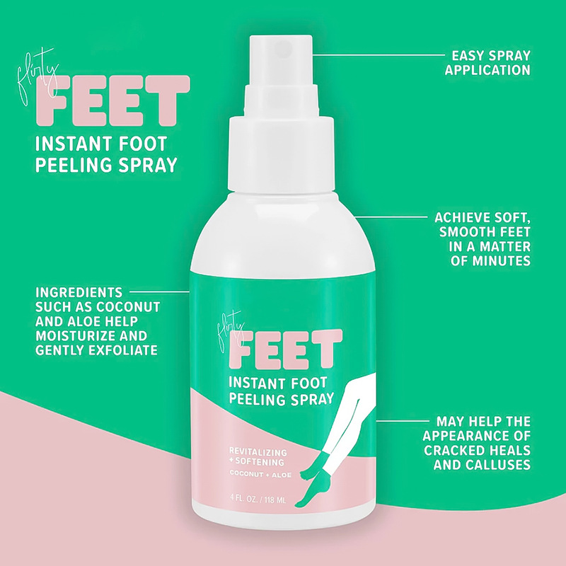 Foot Peeling Spray Exfoliating Spray Removes Foot Odor, Dead Skin, Moisturizes and Repairs Feet Cross-Border