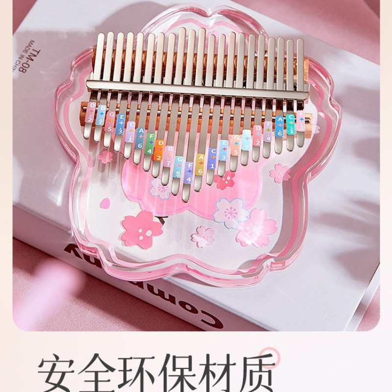 Crystal Transparent Thumb Piano Kalimba for Beginners 17-Tone Finger Piano 21-Tone Kalimba Female Student Instant Excitement