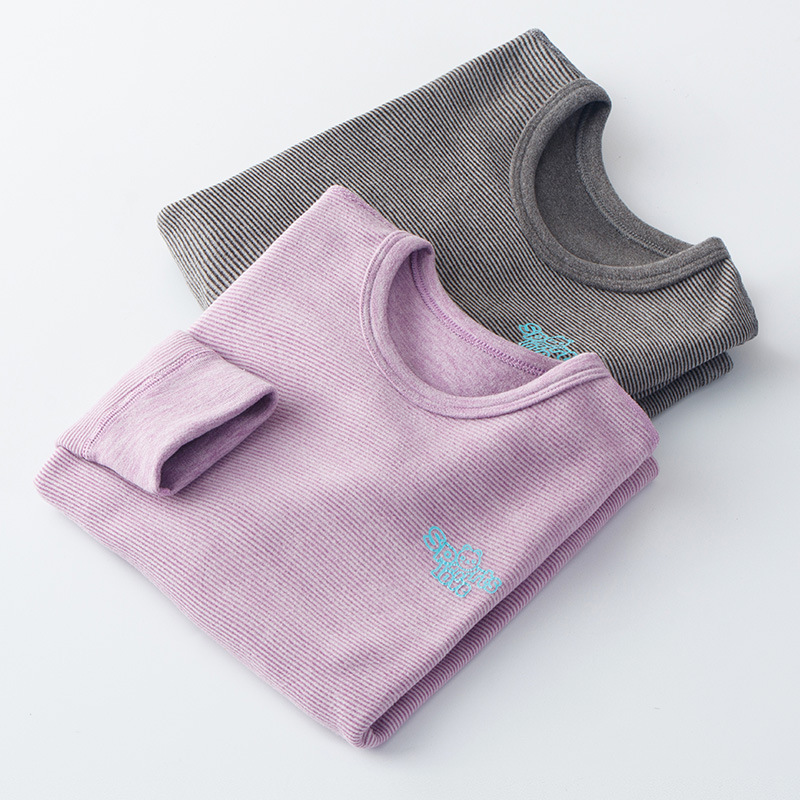 Children's one-piece autumn clothes top bottoming shirt German middle and big children warm thickened brushed autumn and winter velvet new wholesale underwear