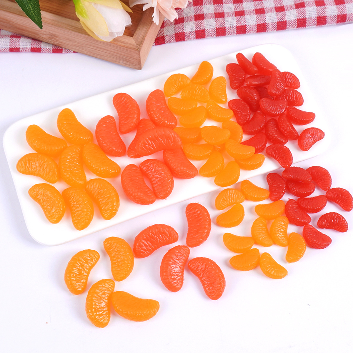 Simulated Fruit Orange Petal Model DIY Handmade Cream Glue Clay Accessories Simulated Food Toy Orange Flesh Grapefruit Petals