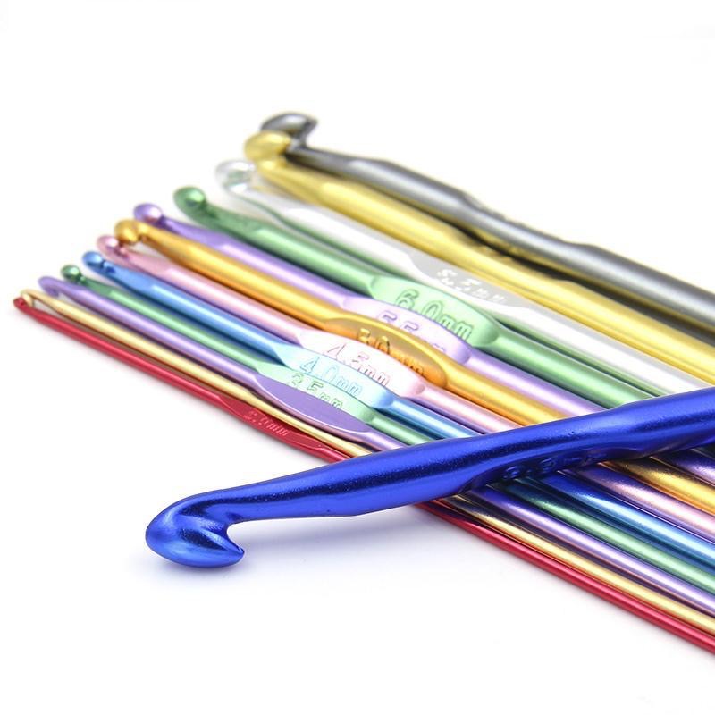 Colored Aluminum Crochet DIY Small Crochet Hook Flower Hook Sweater Crochet Shoe Crochet Tool Set Extra Thick Large Hand Knitting