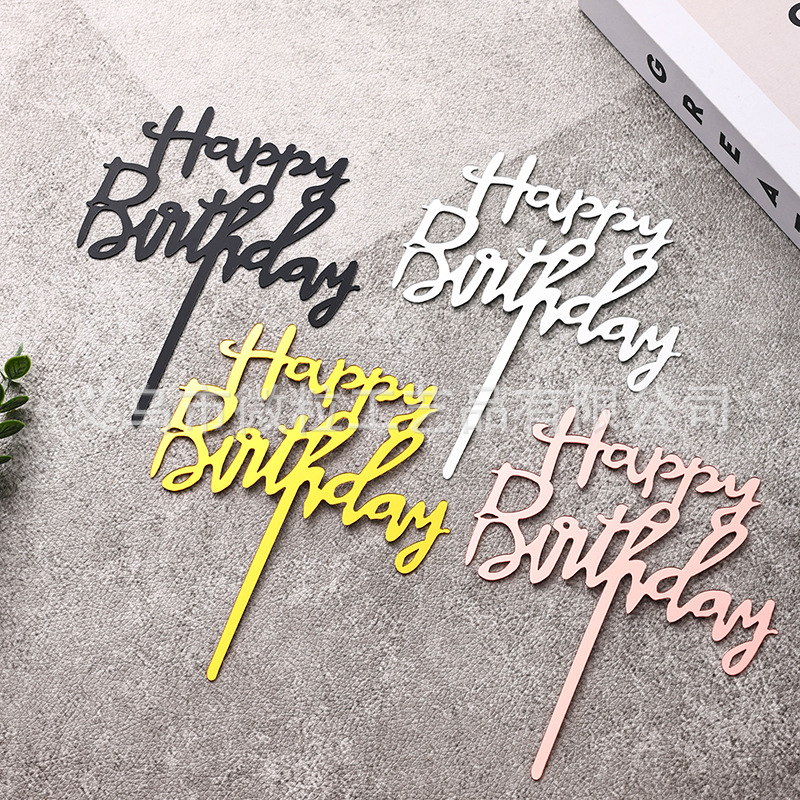 Large 10-pack wholesale acrylic cake card insert letter insert birthday layout card baking net red ornaments