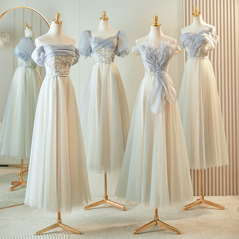 Новое платье подружки невесты 2025 года, стройное, элегантное, высококачественное платье для женщин весной