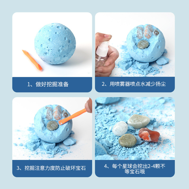 New Blue Planet Gem Mining Novelty Hands-on Toys Cross-border Archaeology Wholesale Children's Toys Blind Box Revealed