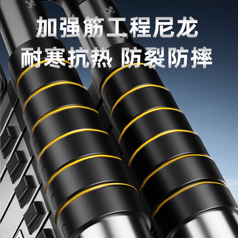 Special Chain Small Double Stainless Steel Telescopic Ladder Multifunctional Household Stacked Ladder Bamboo Ladder Lifting Step Ladder Telescopic Ladder