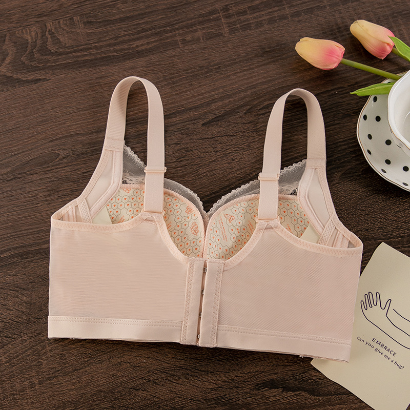 Benmingnian Red Bra Small Chest Push-up Lace Sexy Lingerie Comfortable Adjustable Top Bra