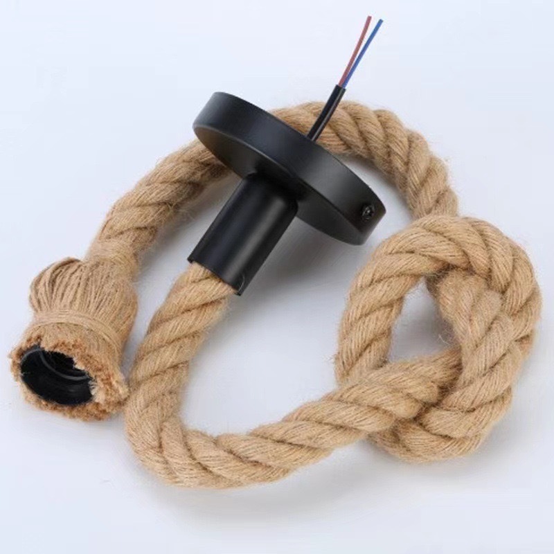 American retro single hemp rope chandelier dining bar hotel shop bar factory direct single hemp rope chandelier