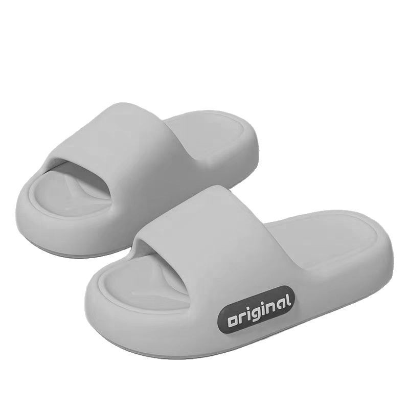 New summer side logo eva shit feeling thick-soled sandals and slippers home bath bathroom non-slip couples sandals women wholesale