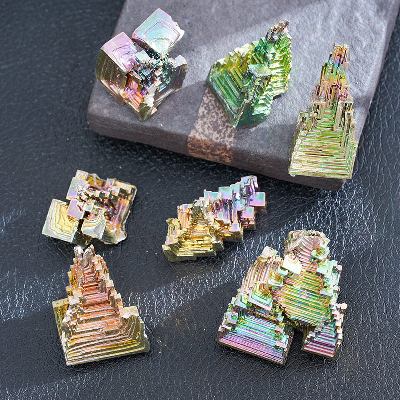 Кросс-бордерные натуральные висмутовые кристальные украшения металлические образцы висмутовой руды домашние украшения коллекция химических элементов секретная руда оптовая