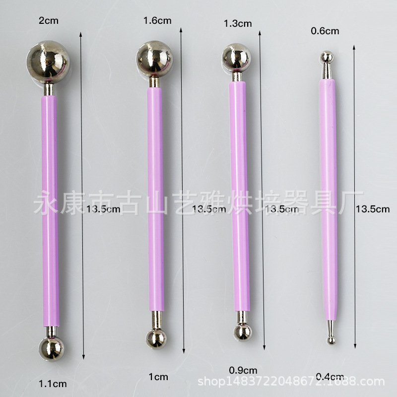 4 Pieces of 8-Head Steel Ball Styling Tools Pill Sticks Baking Clay Soft Clay Resin Soil Tools Pill Sticks