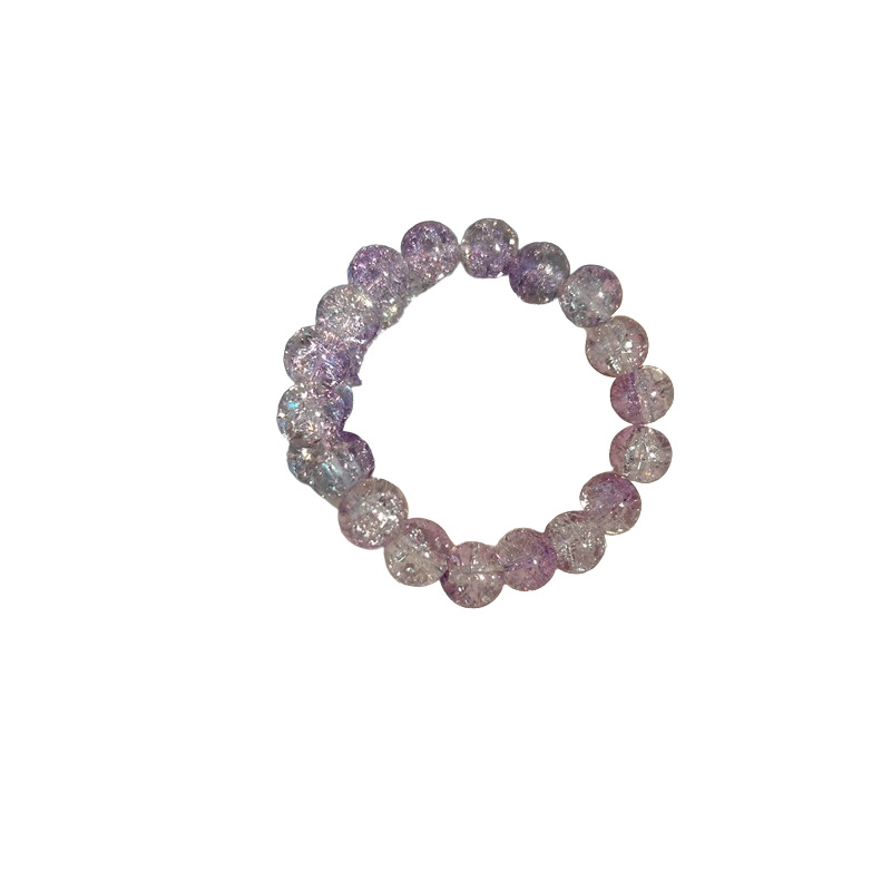 Amethyst Bracelet Gradient Ice Crack Beads Beaded Bracelet Sweet and Cute Student Bracelet Girls Summer Versatile Bracelet