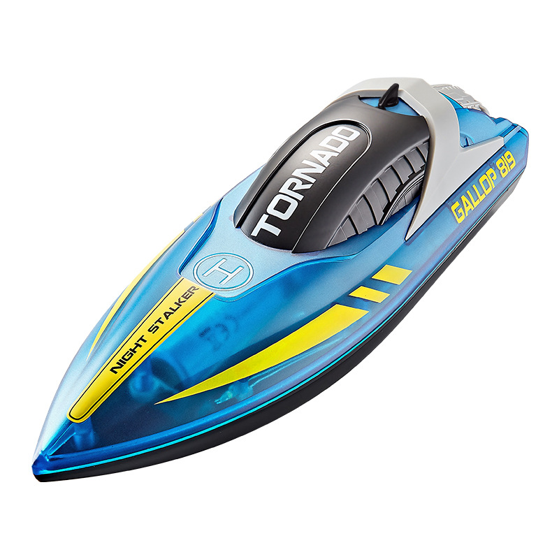 Cross-border new HJ819 remote control boat 2.4g remote control high-speed speedboat LED light boat rechargeable children's toy boat