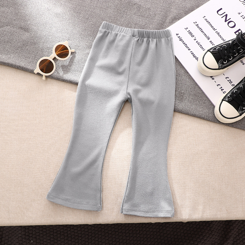 Girls' leggings autumn and winter Korean style children's leggings medium and small children's leggings flat waist warm girls' micro flared pants