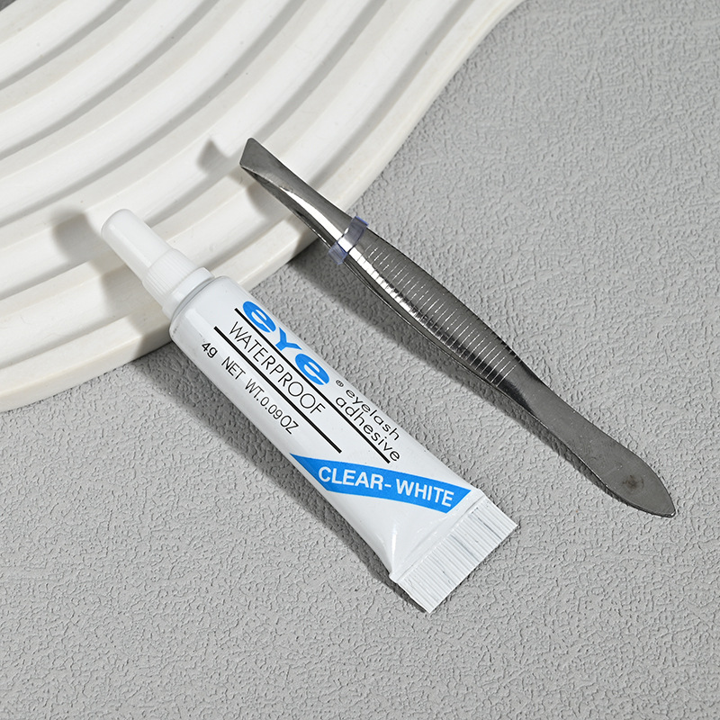 Eye Eyelash Glue 4g with Tweezers to Assist False Eyelashes Glue Beauty Eye Eyelash Glue Wholesale