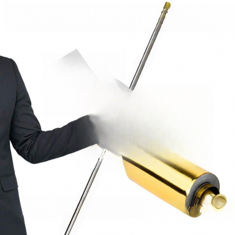 Steel Wand Metal Children's Magic Wand Props Steel Rod Shrink Rod Gold Hoop Rod Telescopic Magic Wand in Stock