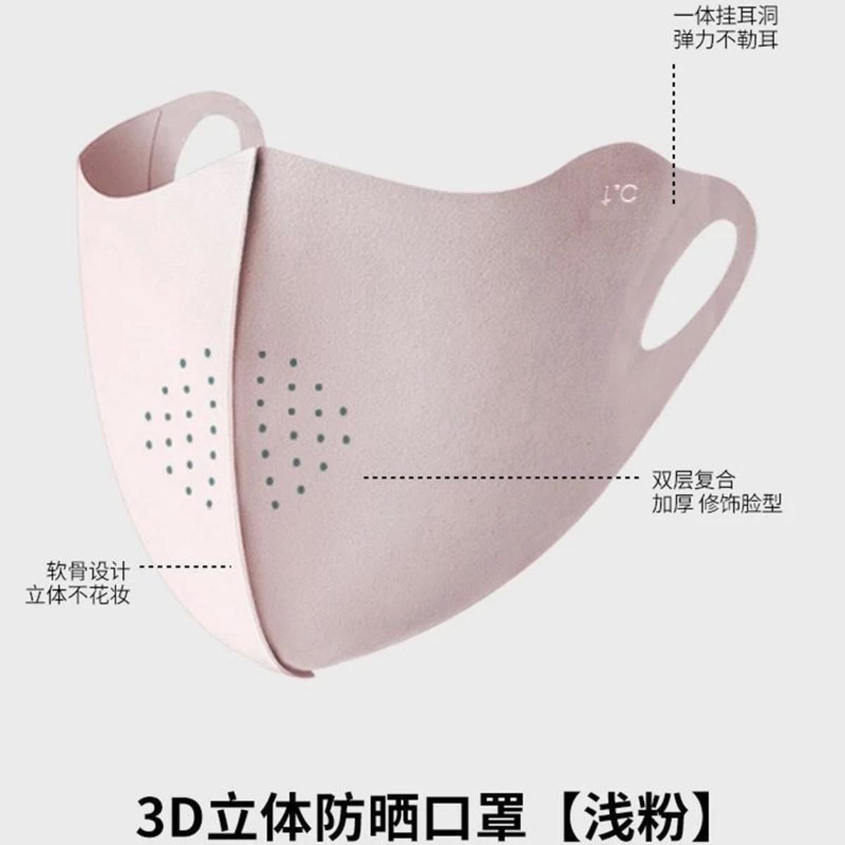 3D Three-dimensional Sunscreen Mask Women's High-value Sunshade Anti-ultraviolet Thin Breathable Summer Ice Silk Sunscreen Mask