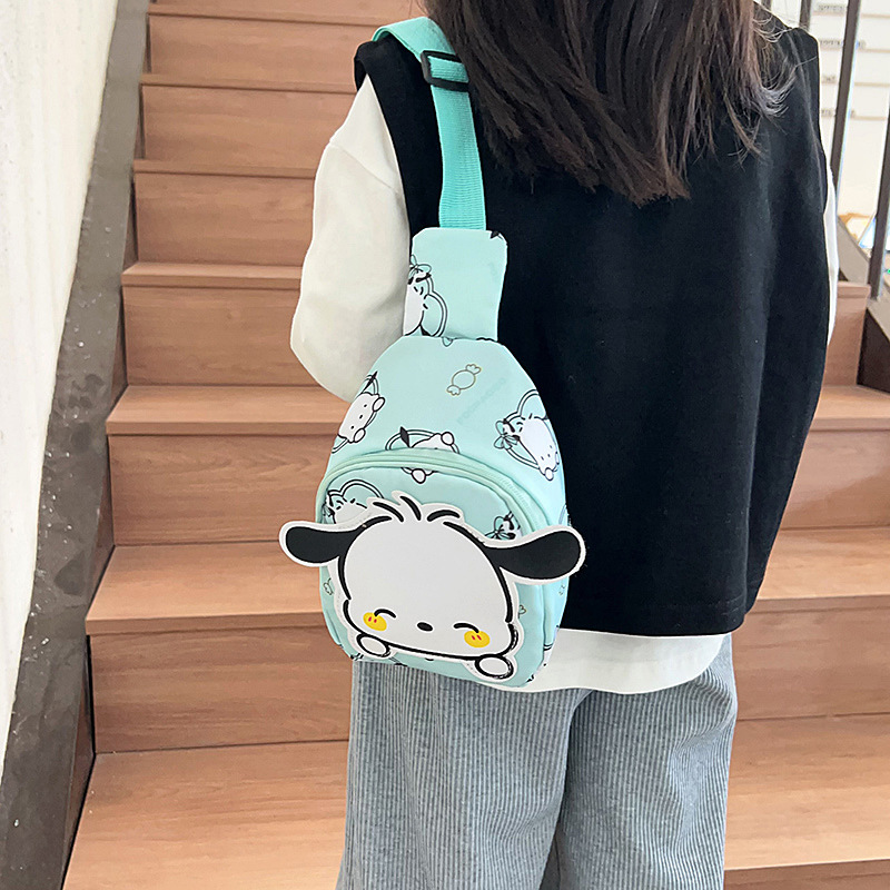 Children's Bag New Cartoon Kulomi Boys' and Girls Chest Bag Cartoon Cute Princess Baby Light Accessories Crossbody Bag
