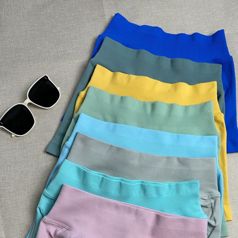 Бесшовные шорты для йоги, три секции на талии, с эффектом подтяжки ягодиц, быстро сохнущие