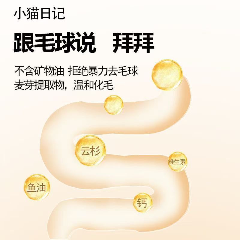 Hairball Paste for Cats, Specially Formulated for Kittens, Containing Vitamins and Spruce Fiber, Hairball Tablets for Cats, Delicious Dog Nutrition Paste