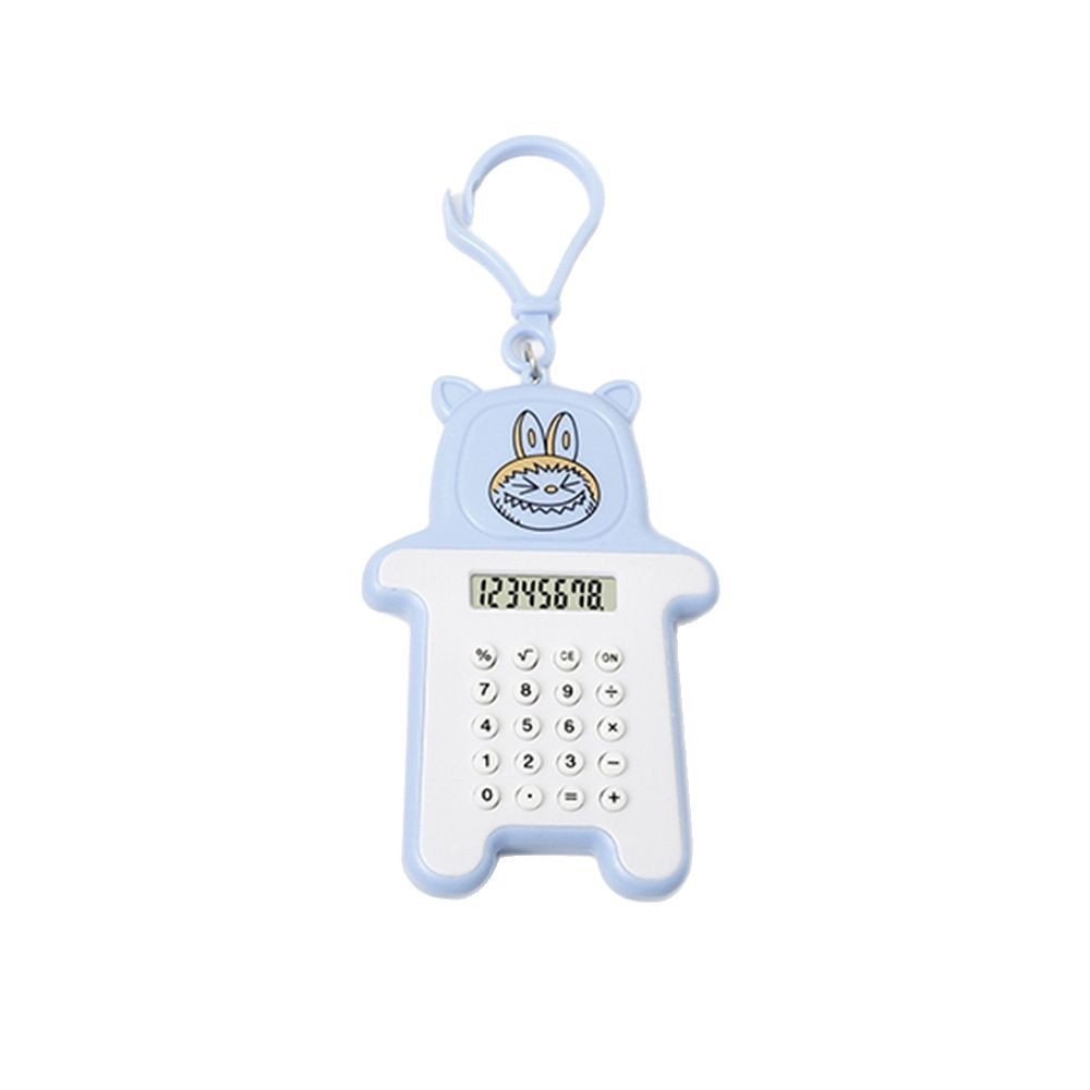 Cartoon Bear Mini Calculator with Computer Maze Beads Puzzle 8-digit Keychain Portable for Primary School Students