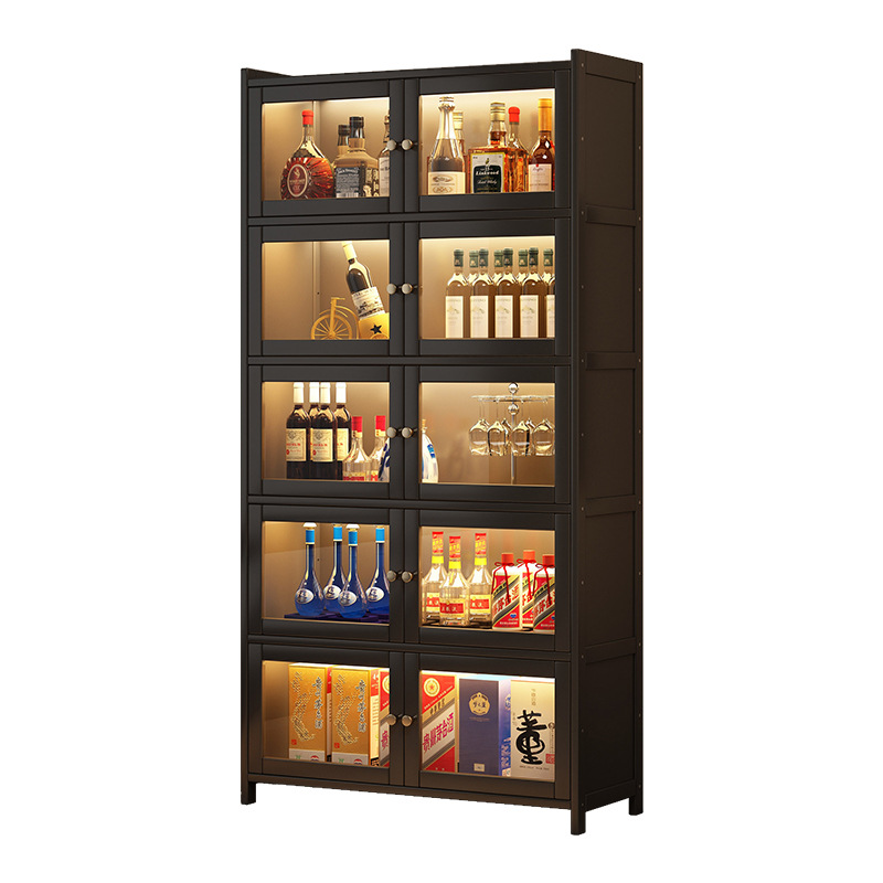 Wine Cabinet Wall Storage Cabinet Living Room Household White Wine Red Wine Display Cabinet Large Capacity Acrylic Transparent Storage Cabinet