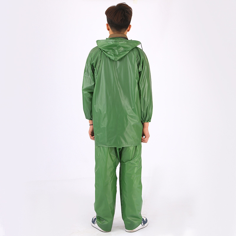 Pvc Raincoat and Rain Pants Set for Adults, Non-Disposable Tea-Picking and Construction Site Labor Protection Raincoat Customization