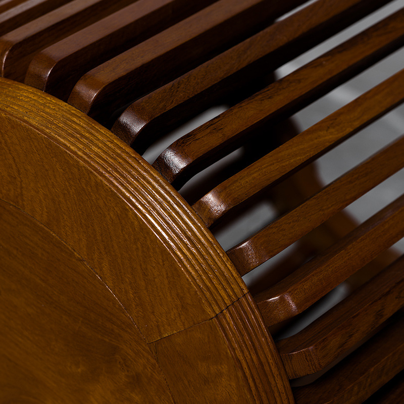 Ming and Qing Dynasty Classical Piano Stool, New Chinese Style Walnut Round Drum Stool, Solid Wood Round Stool, Shoe-Changing Stool, Children's Small Stool, Dining Stool