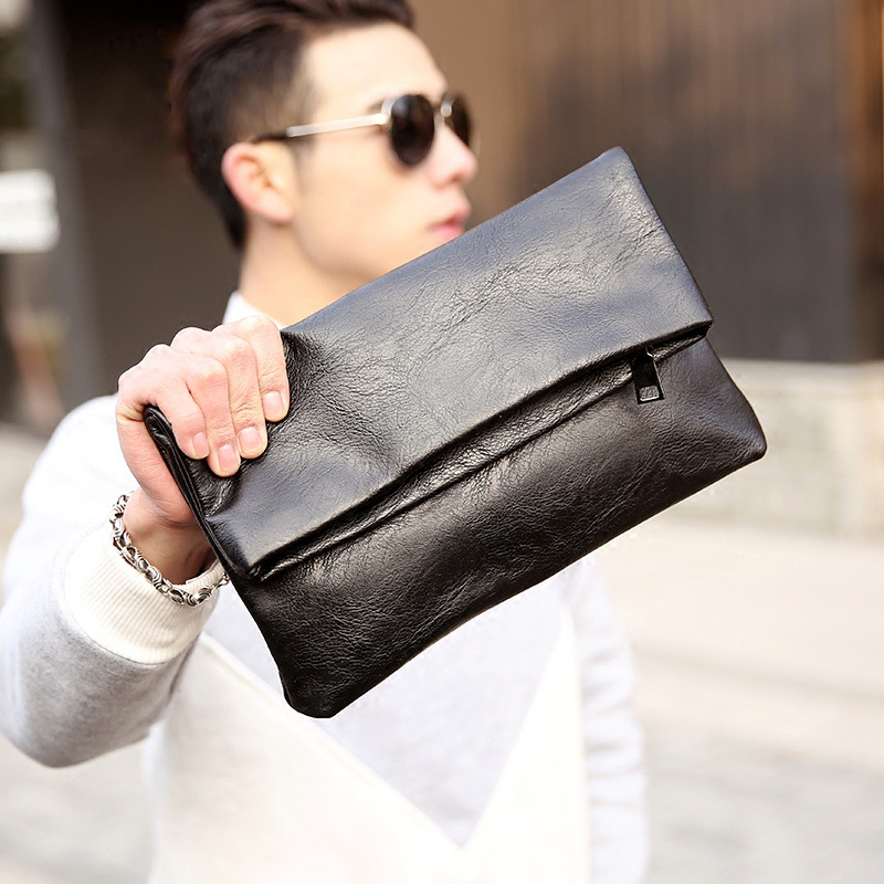Korean Style Trendy Men's Clutch Bag Men's Folding Clutch Bag Trendy Clutch Bag Men's Casual Business Clutch IPAD Bag