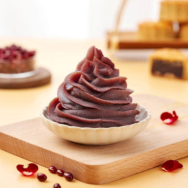 Exhibition art low sugar red bean paste stuffing soup round bread cake raw material egg yolk crisp moon cake filling baking raw material 500g
