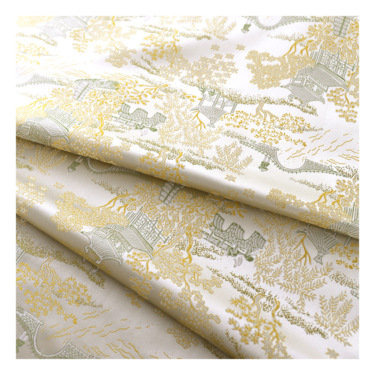 "FS021 Bridge Scenery" National Style Imitation Song Brocade Jacquard Fabric Vest Jacket Children's Wear Brocade Clothing Fabric