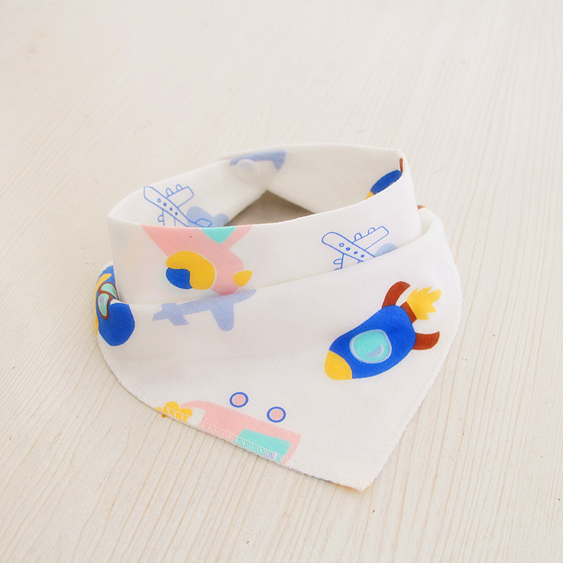 New baby bib baby triangle cotton newborn double-layer snap bib children scarf bib