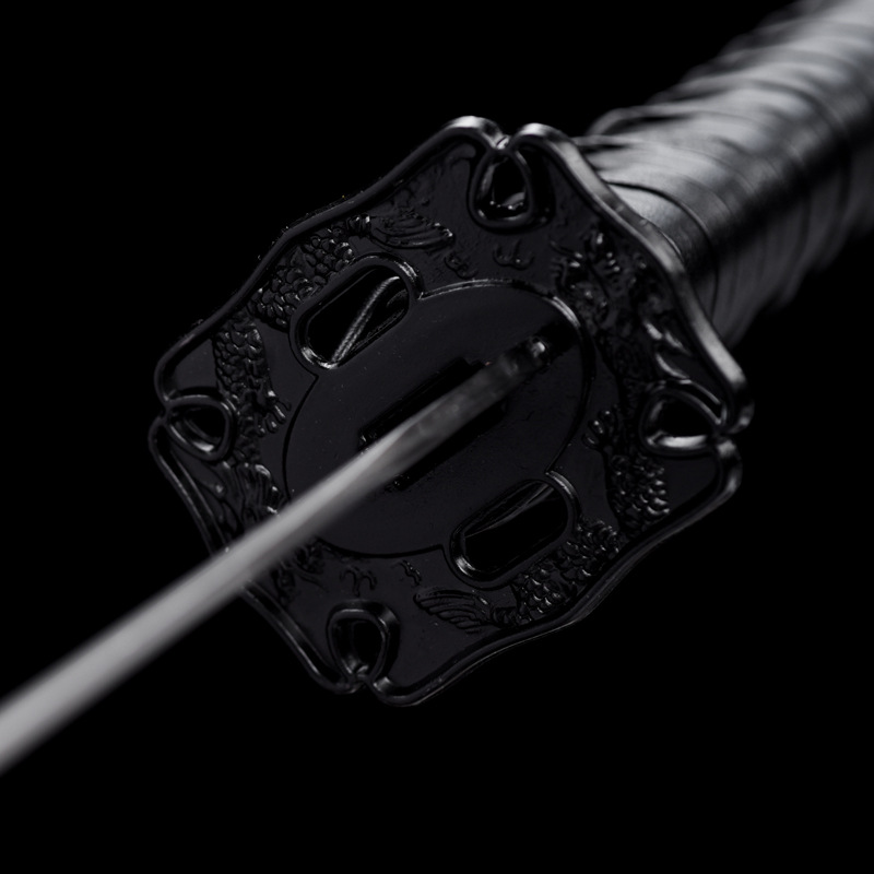 Longquan City Sword Japanese Cold Weapon High Manganese Steel Self-Defense Katana Hard Sword Hand-Forged Command Knife Unedged